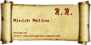 Minich Melina névjegykártya